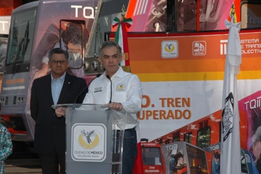 Jefe de Gobierno pone en servicio el 4º Convoy del Metro rehabilitado